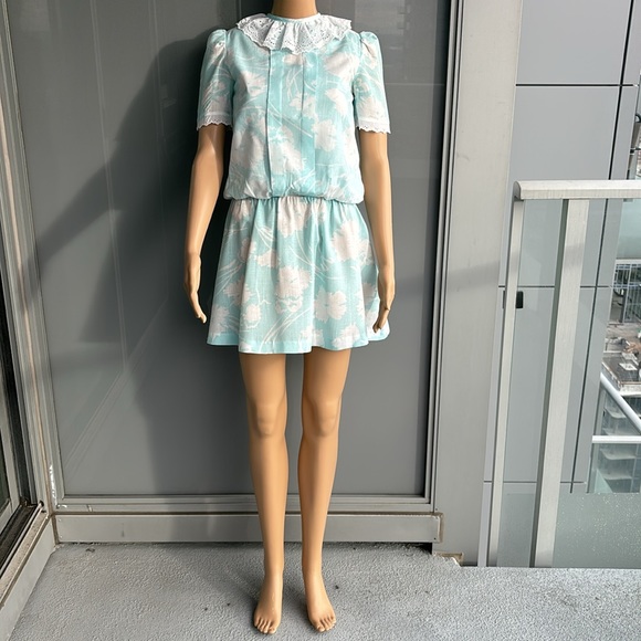 Vintage Dropped Waist Floral Mini Dress - Picture 6 of 13